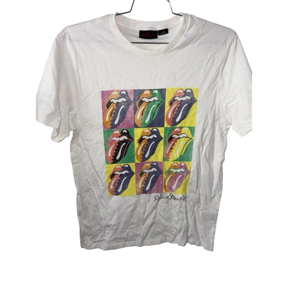 the Rolling Stones Other - Rolling Stones 1989 Men's Large Warhol T-shirt Lips Tongue Colorful